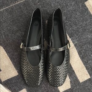 H&M Faux Leather Woven Flats.